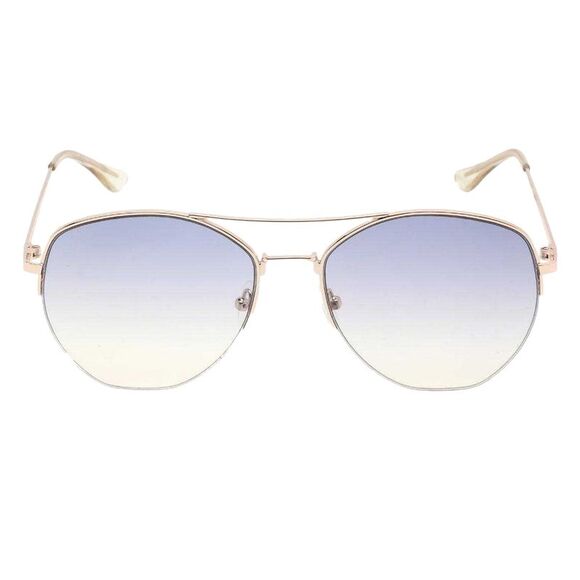 Calvin Klein Mens Smoke Sunglasses / Navy/Gold